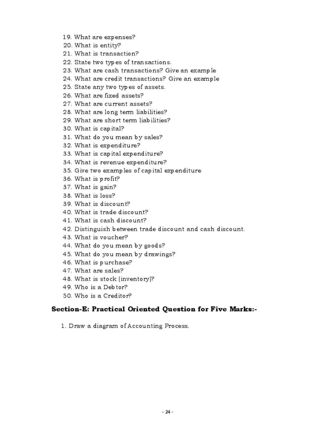 Karnataka 1st PUC Question Bank for Accountancy QB - Page 23