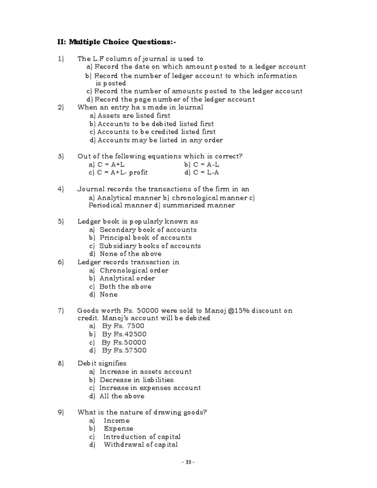 Karnataka 1st PUC Question Bank for Accountancy QB - Page 32