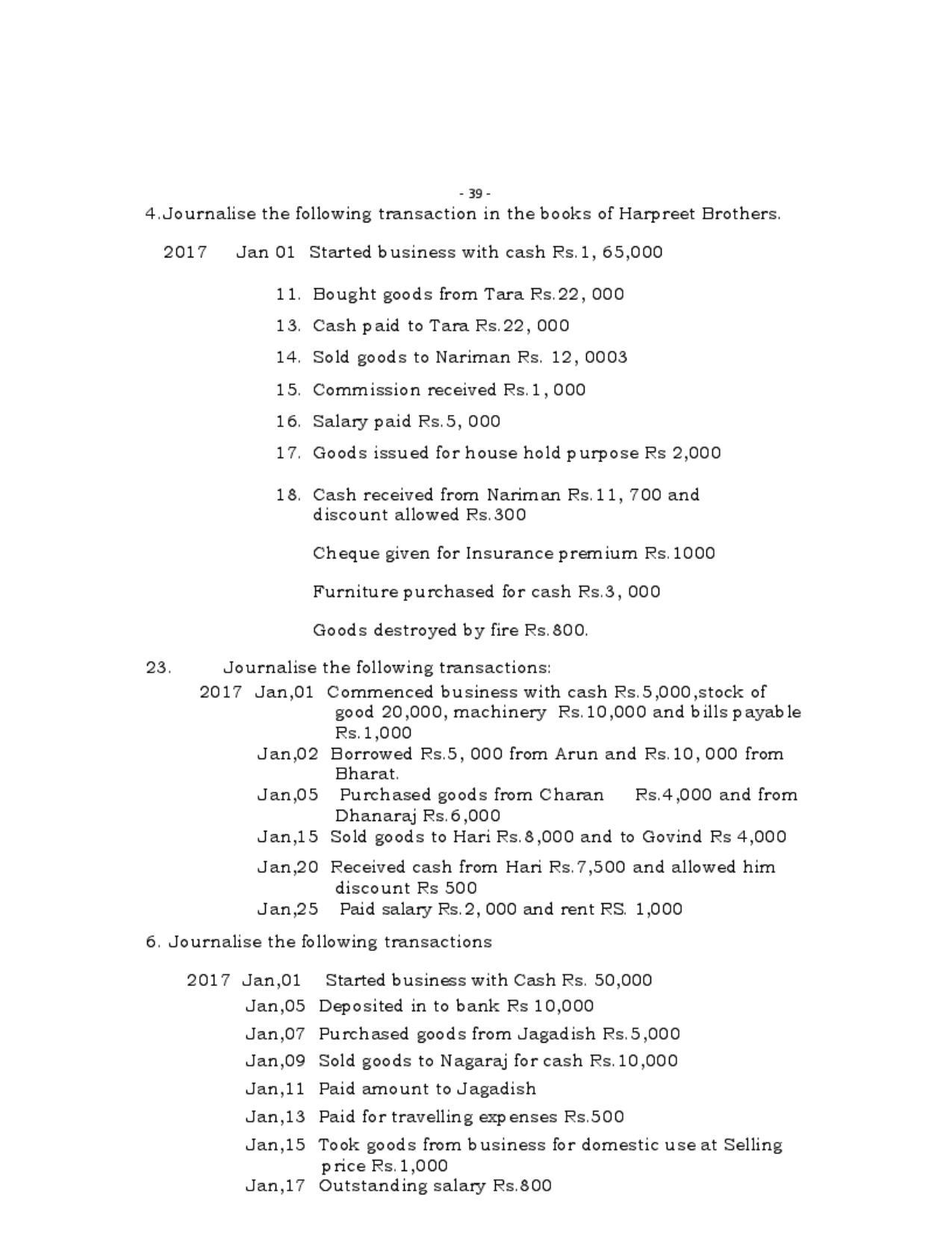 Karnataka 1st PUC Question Bank for Accountancy QB - Page 39