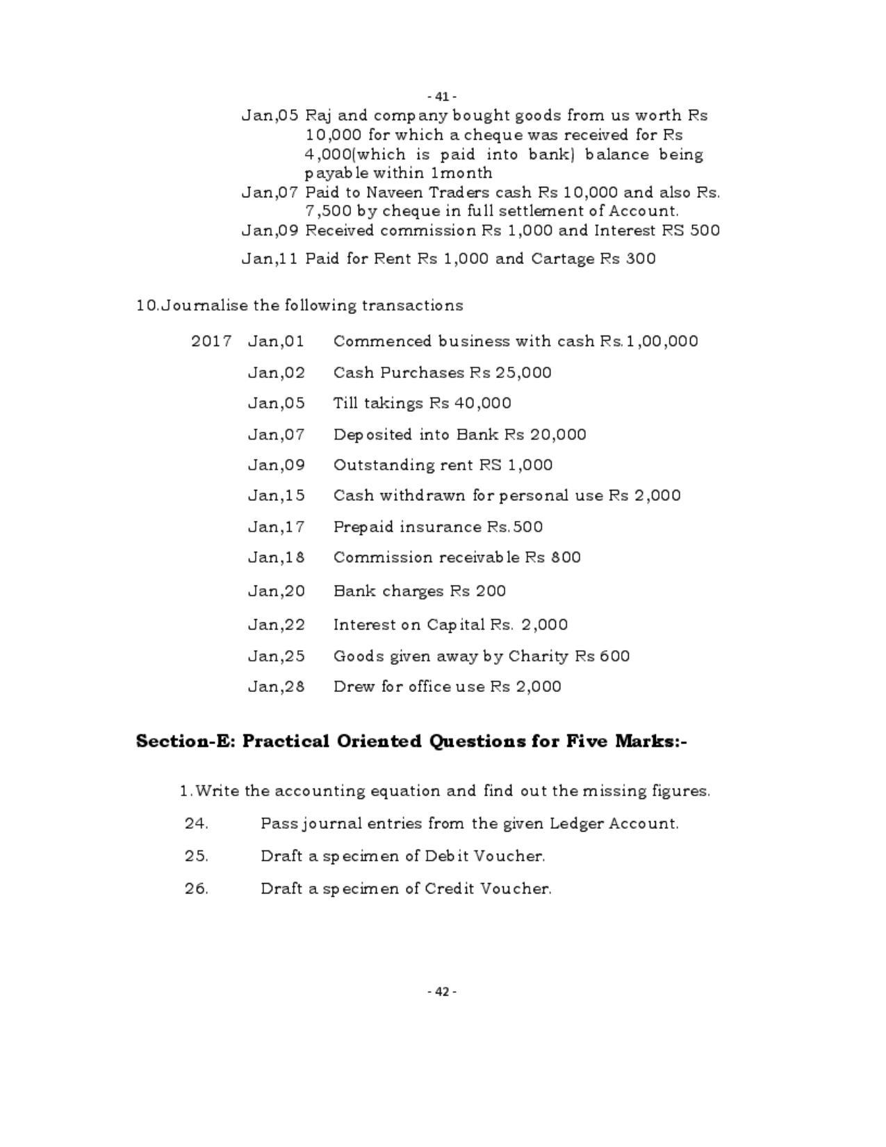 Karnataka 1st PUC Question Bank for Accountancy QB - Page 41
