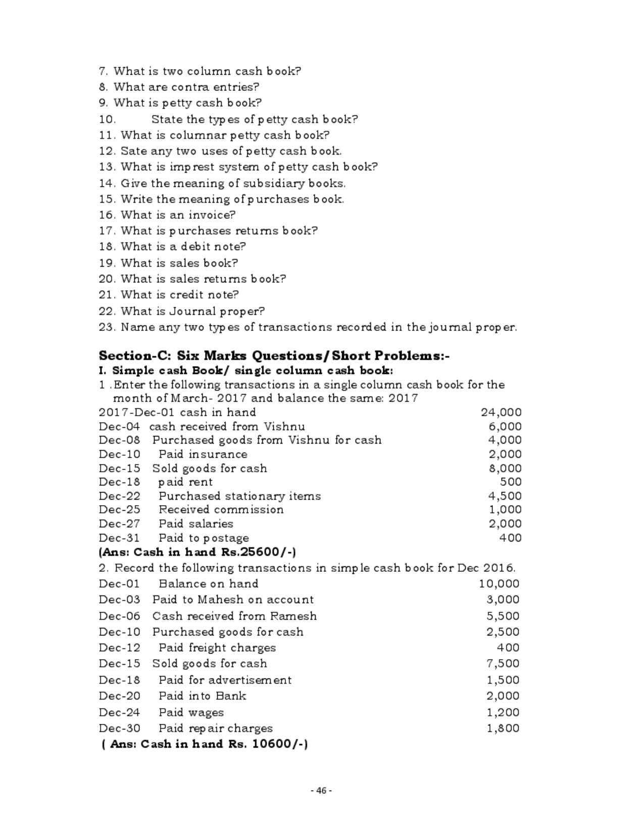 Karnataka 1st PUC Question Bank for Accountancy QB - Page 45