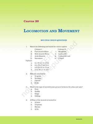 NCERT Exemplar Book for Class 11 Biology: Chapter 20 Locomotion and Movement