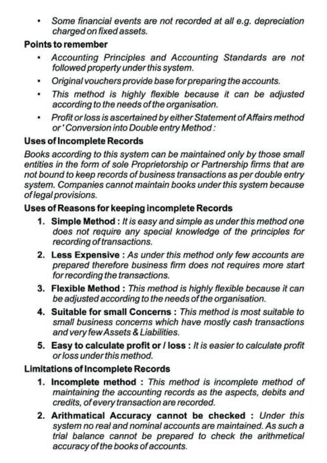 Class 11 Notes, Question & Practice Paper - Accountancy (Topic 10 : Accounts from Incomplete Records) - Page 3