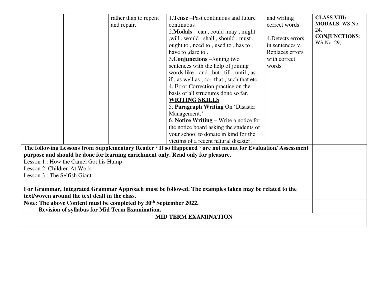 Edudel Class 8 (L-2) English Syllabus - Page 3