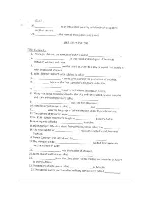 CBSE Worksheets for Class 7 Geography Delhi Sultans Assignment 2