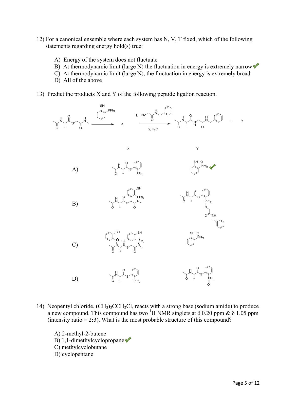 TIFR GS 2016 Chemistry Y Question Paper - Page 5