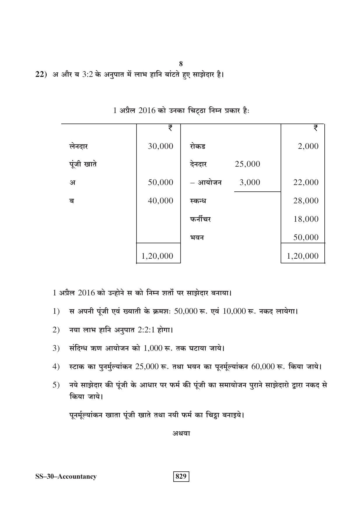 Class 12 2017 Accountancy RBSE Question Paper - Page 8