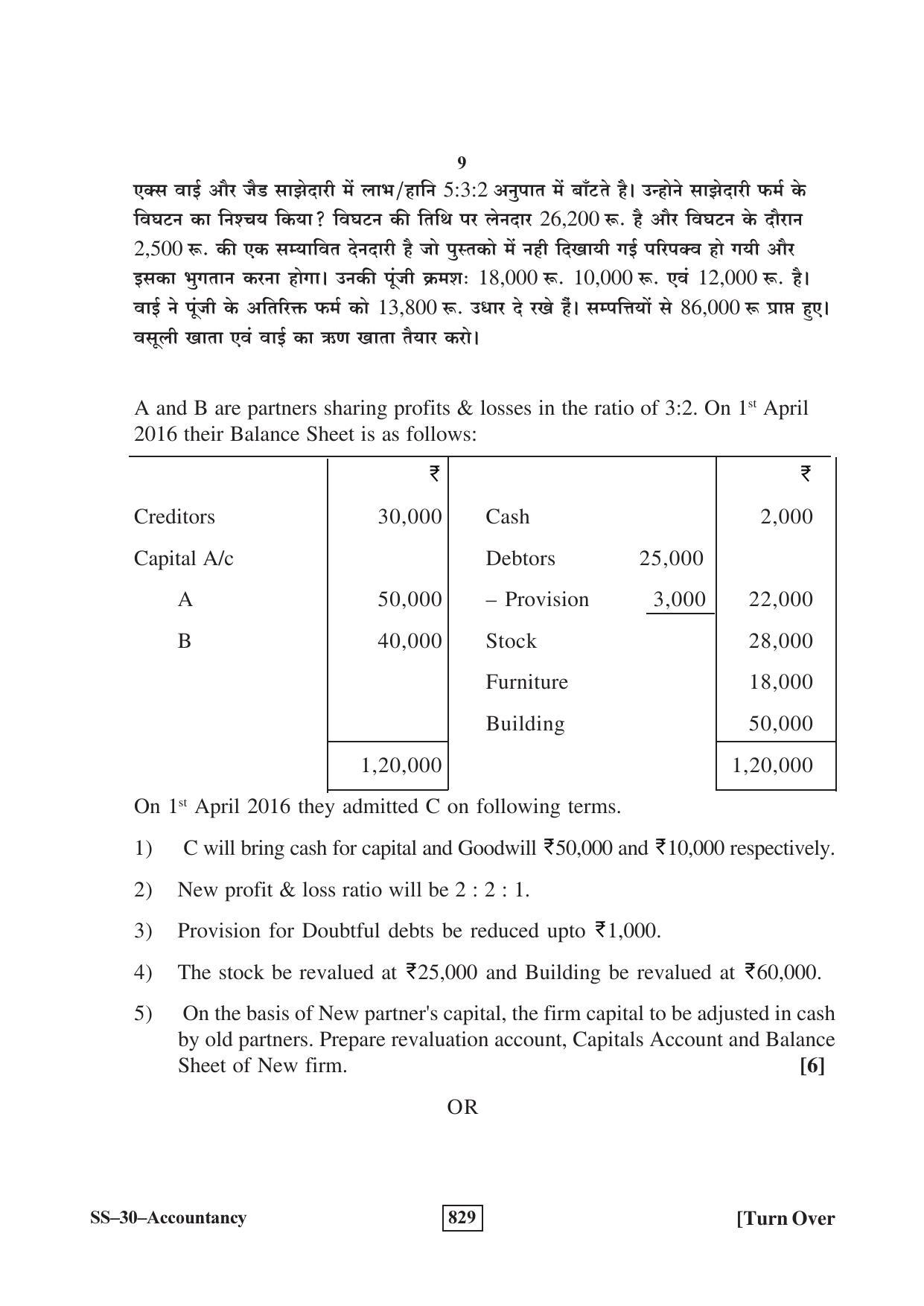 Class 12 2017 Accountancy RBSE Question Paper - Page 9
