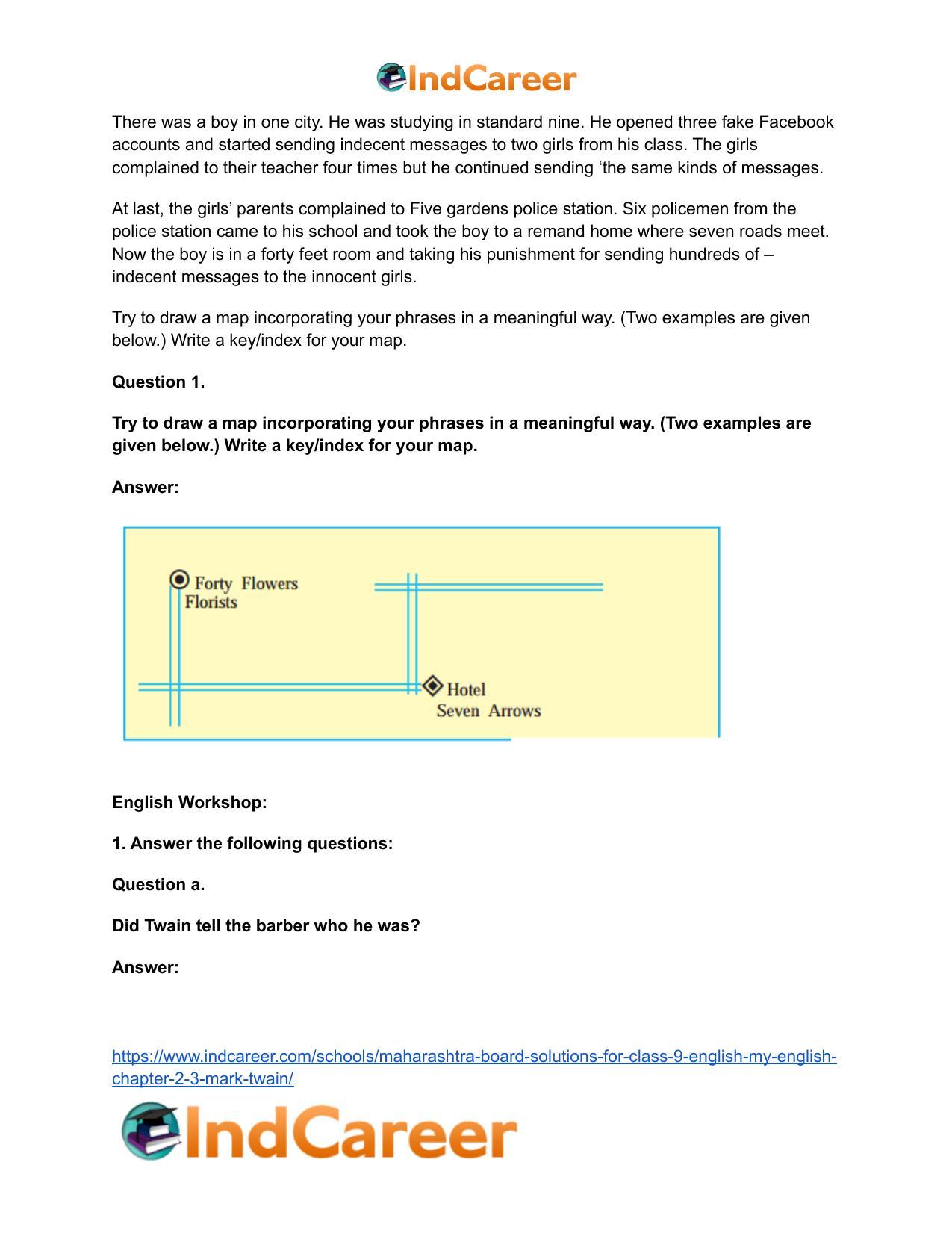 Maharashtra Board Solutions for Class 9- English (My English): Chapter 2.3- Mark Twain - Page 4