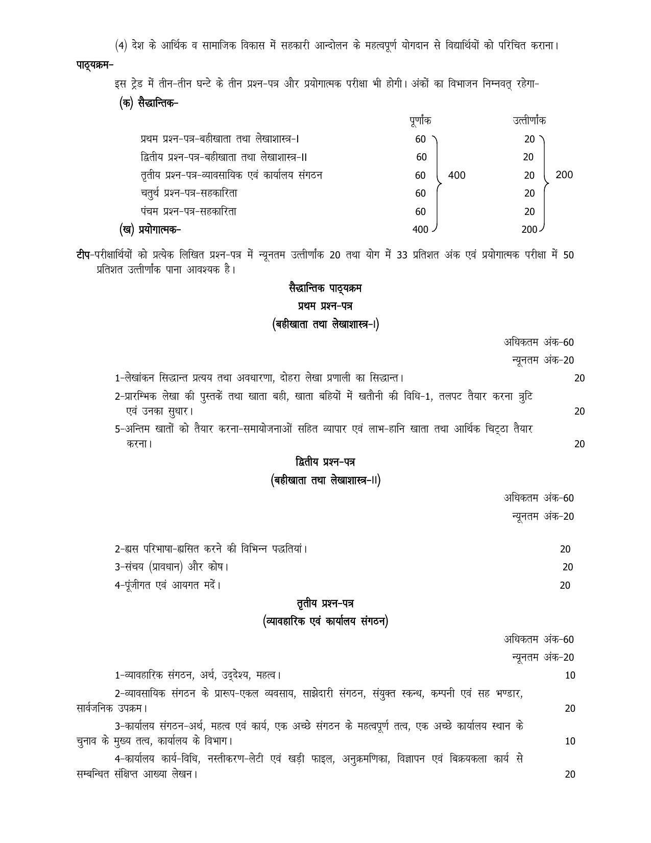 UP Board 11th Syllabus Trade 27 Cooperative - Page 2