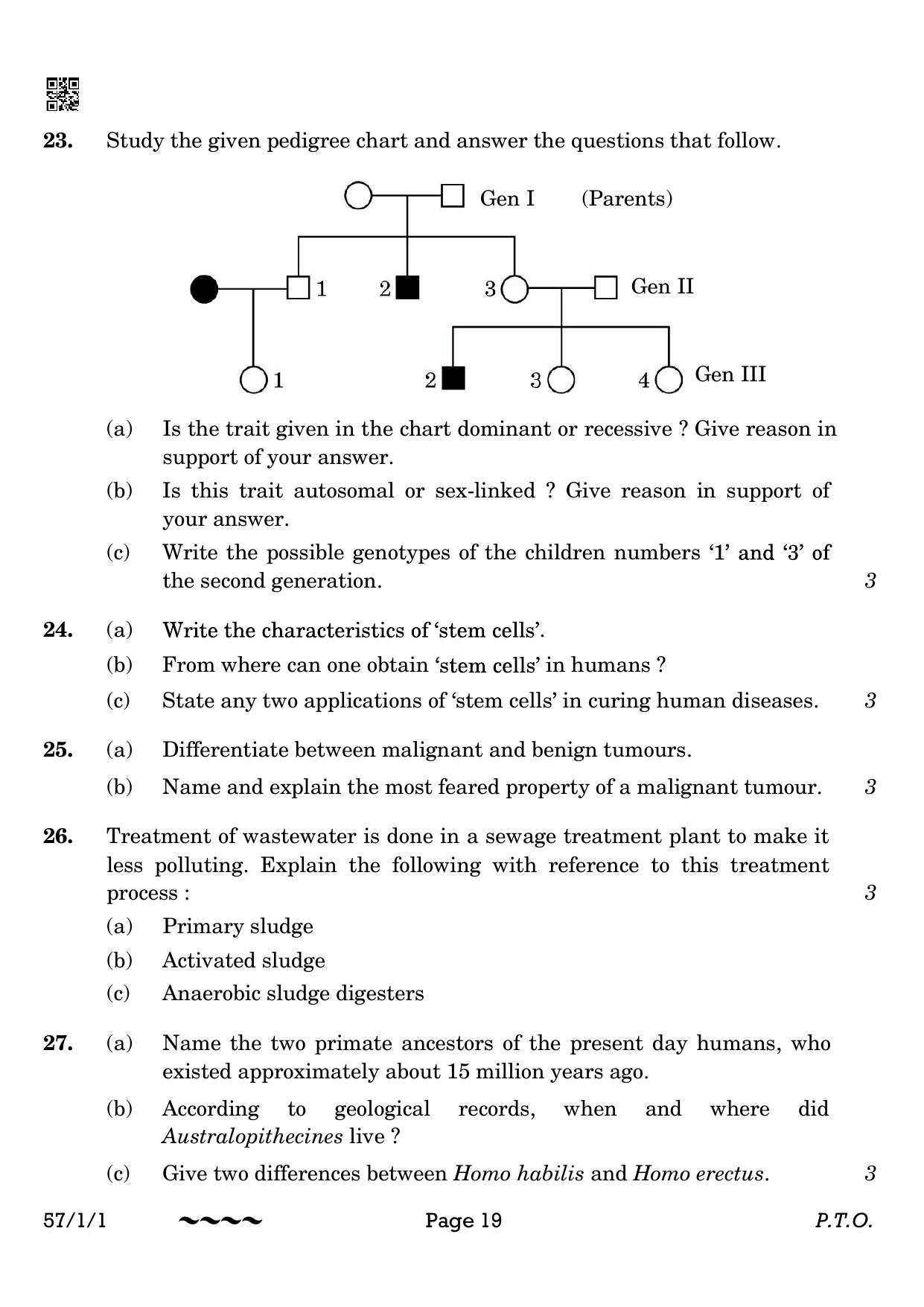 CBSE Class 12 57-1-1 Biology 2023 Question Paper - Page 19
