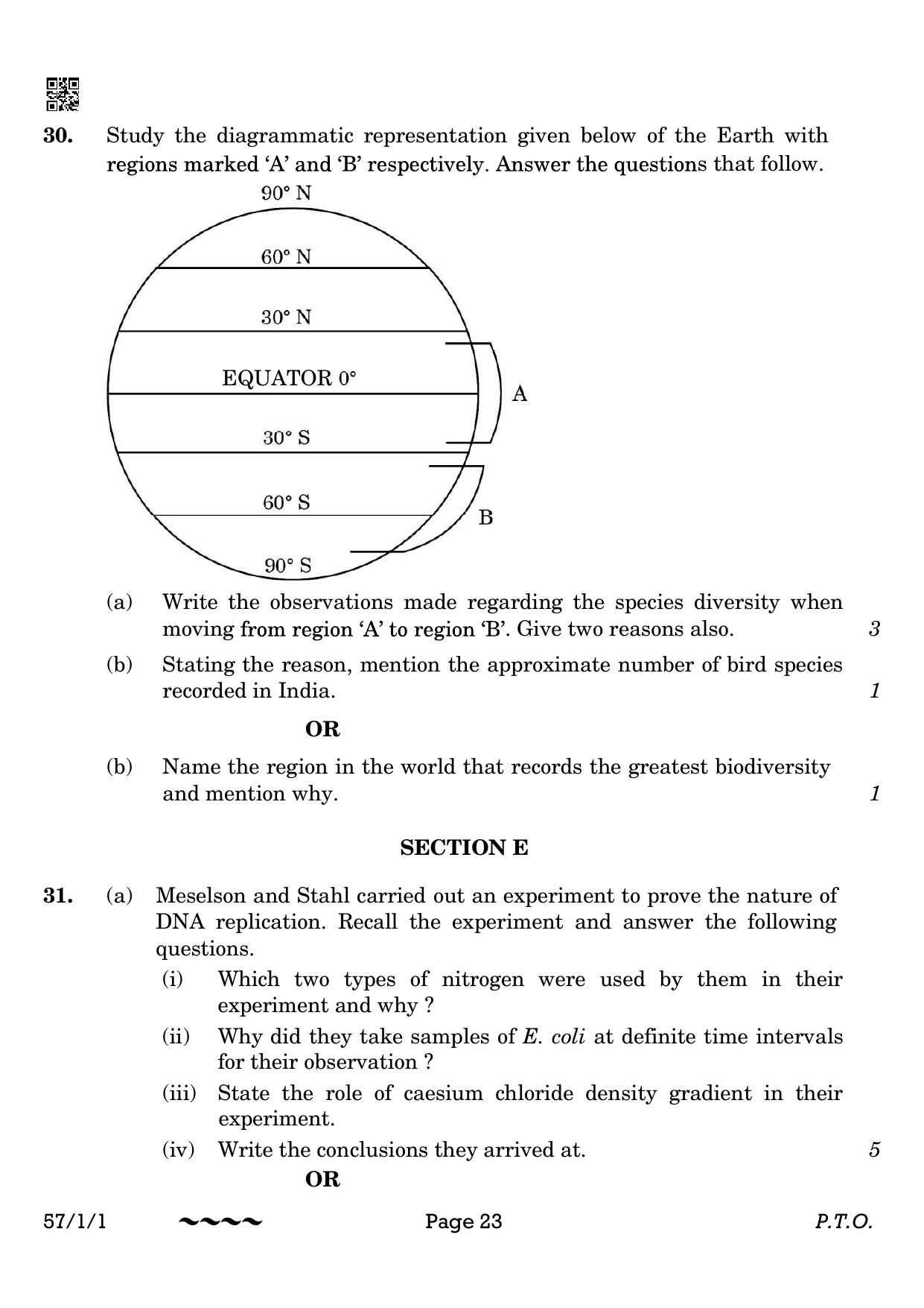 CBSE Class 12 57-1-1 Biology 2023 Question Paper - Page 23