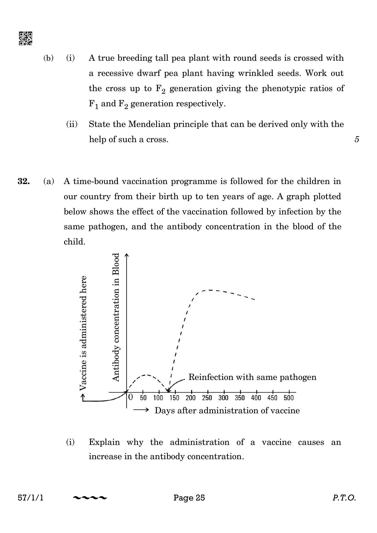 CBSE Class 12 57-1-1 Biology 2023 Question Paper - Page 25
