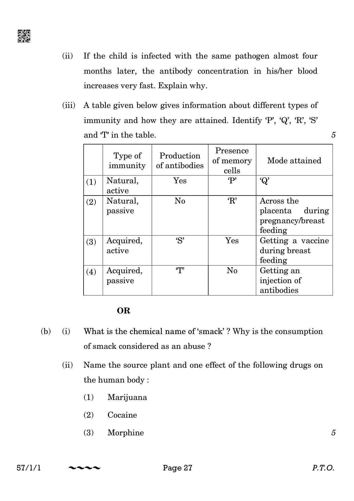 CBSE Class 12 57-1-1 Biology 2023 Question Paper - Page 27
