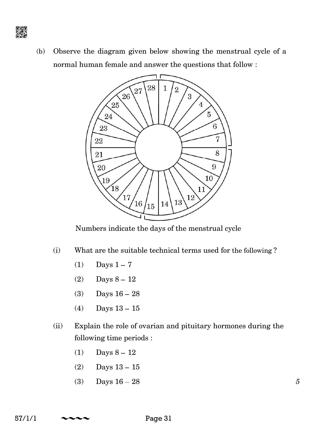 CBSE Class 12 57-1-1 Biology 2023 Question Paper - Page 31
