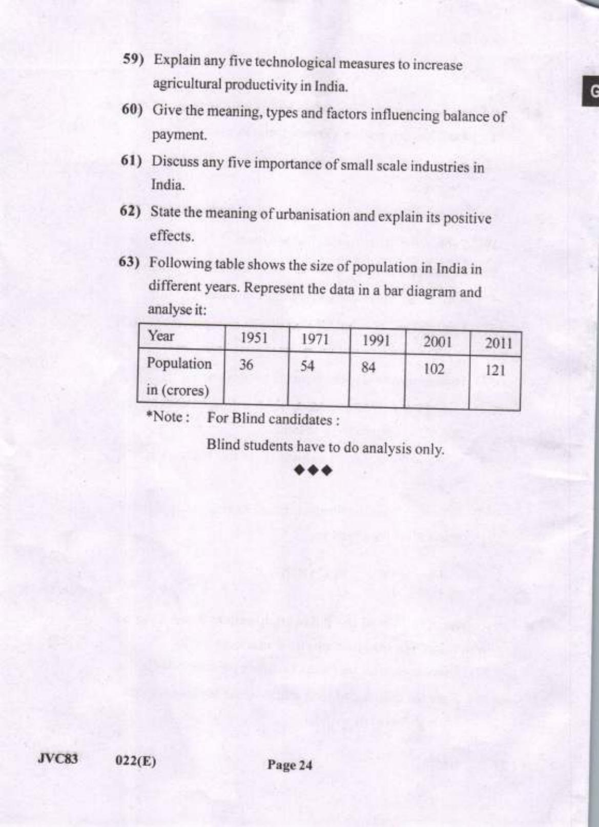 Gujarat Board Class 12th Question Paper 2021: (GHE) Economics - Page 24