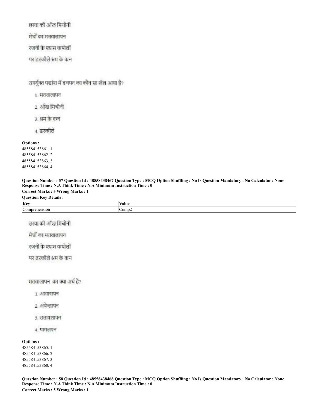 CUET 2023 English Hindi Shift 3 Question Papers - 02 Jul 2023 - Page 35