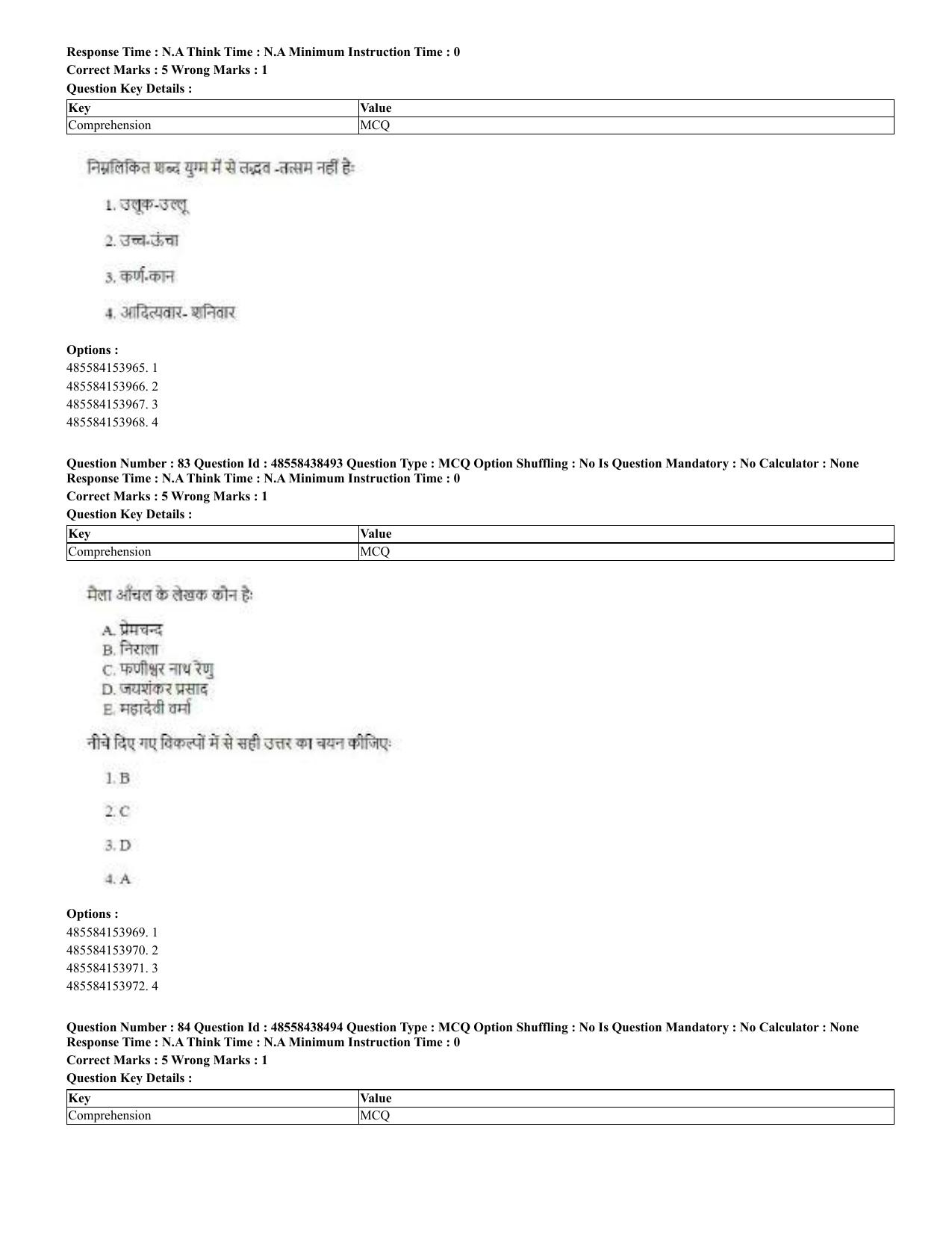 CUET 2023 English Hindi Shift 3 Question Papers - 02 Jul 2023 - Page 49