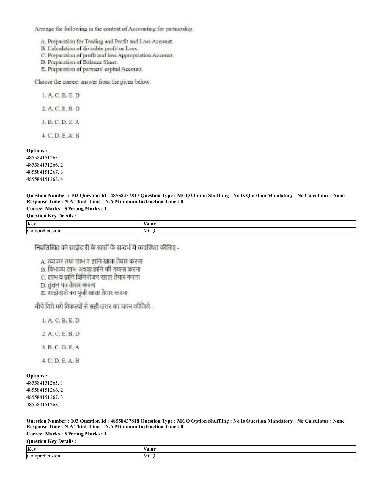 CUET 2023 English Hindi Shift 3 Question Papers - 02 Jul 2023 - Page 60