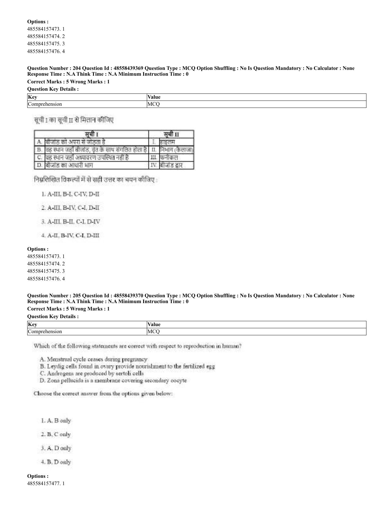 CUET 2023 English Hindi Shift 3 Question Papers - 02 Jul 2023 - Page 165