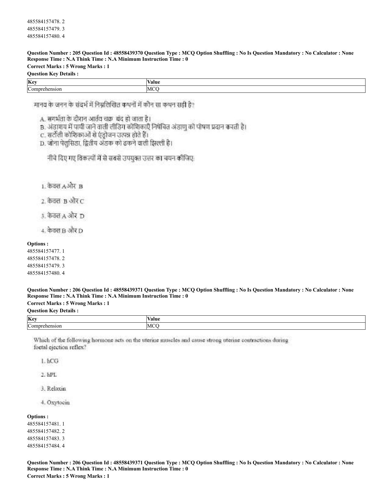 CUET 2023 English Hindi Shift 3 Question Papers - 02 Jul 2023 - Page 166