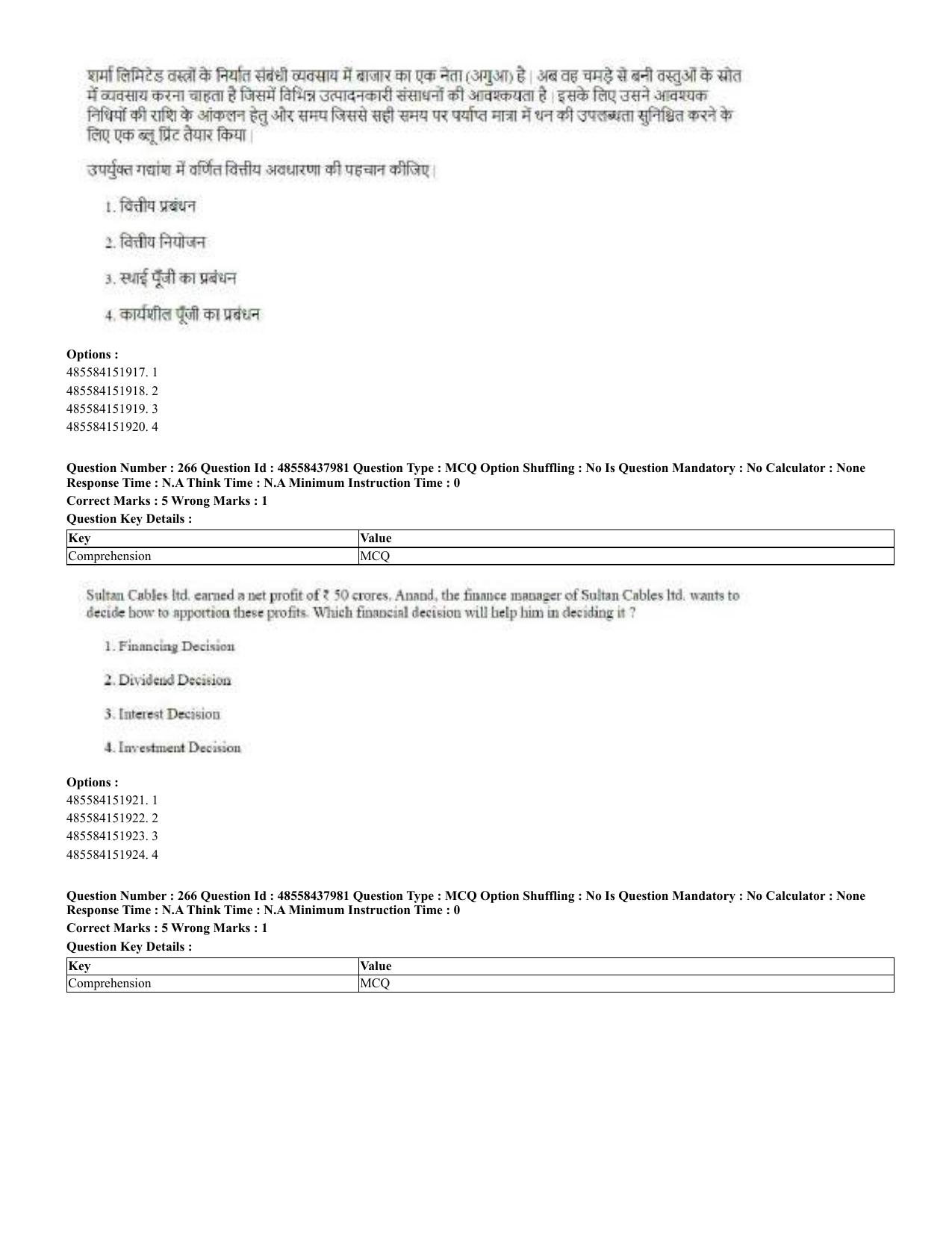 CUET 2023 English Hindi Shift 3 Question Papers - 02 Jul 2023 - Page 224