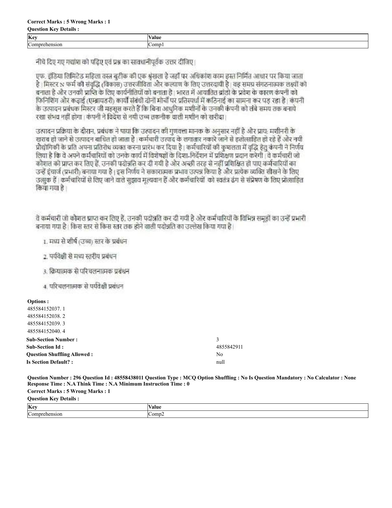 CUET 2023 English Hindi Shift 3 Question Papers - 02 Jul 2023 - Page 255