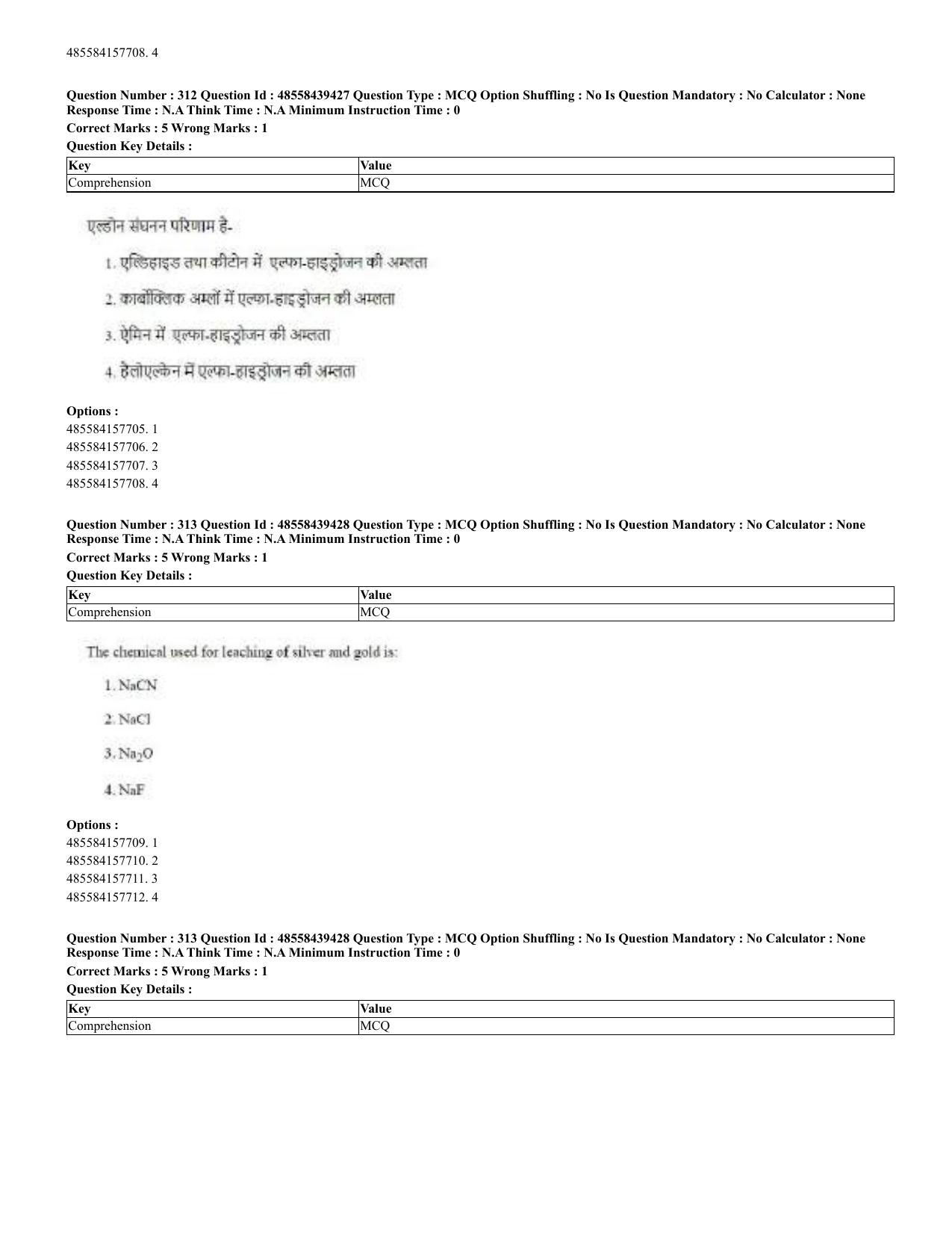 CUET 2023 English Hindi Shift 3 Question Papers - 02 Jul 2023 - Page 273