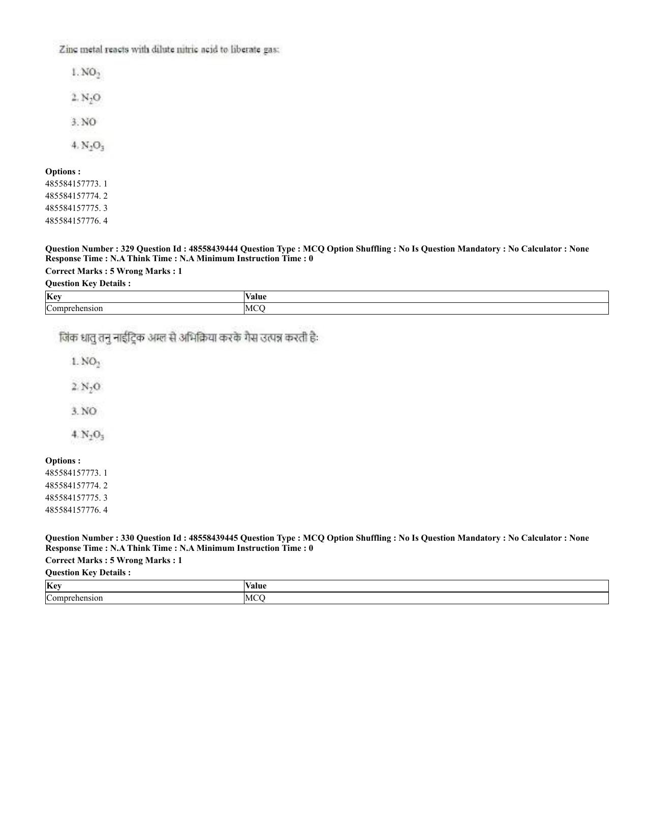 CUET 2023 English Hindi Shift 3 Question Papers - 02 Jul 2023 - Page 290