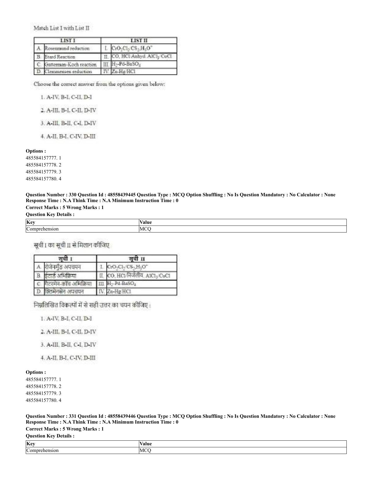 CUET 2023 English Hindi Shift 3 Question Papers - 02 Jul 2023 - Page 291