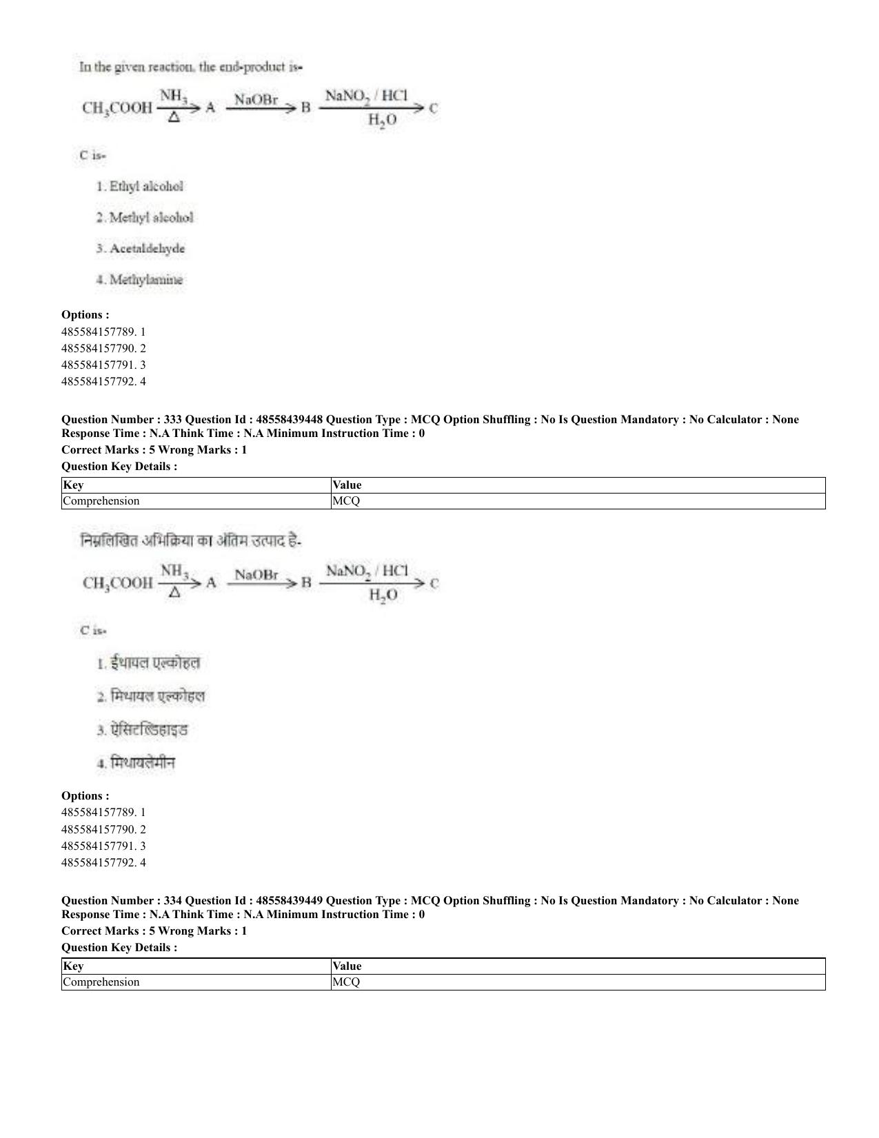 CUET 2023 English Hindi Shift 3 Question Papers - 02 Jul 2023 - Page 294