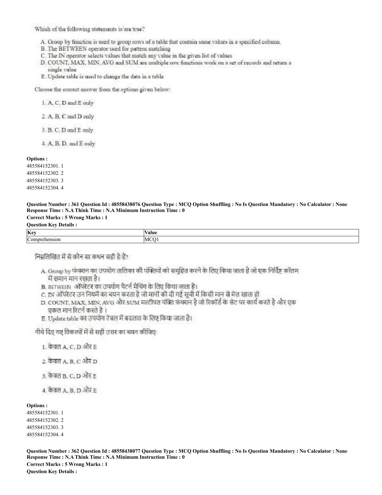 CUET 2023 English Hindi Shift 3 Question Papers - 02 Jul 2023 - Page 323