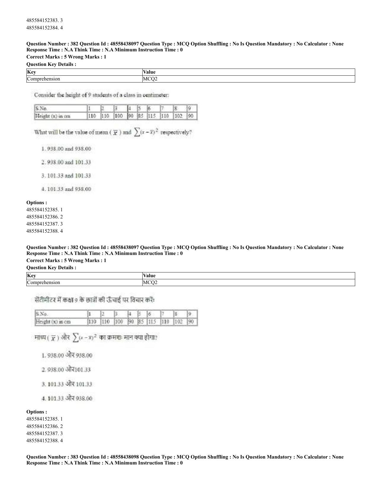 CUET 2023 English Hindi Shift 3 Question Papers - 02 Jul 2023 - Page 341