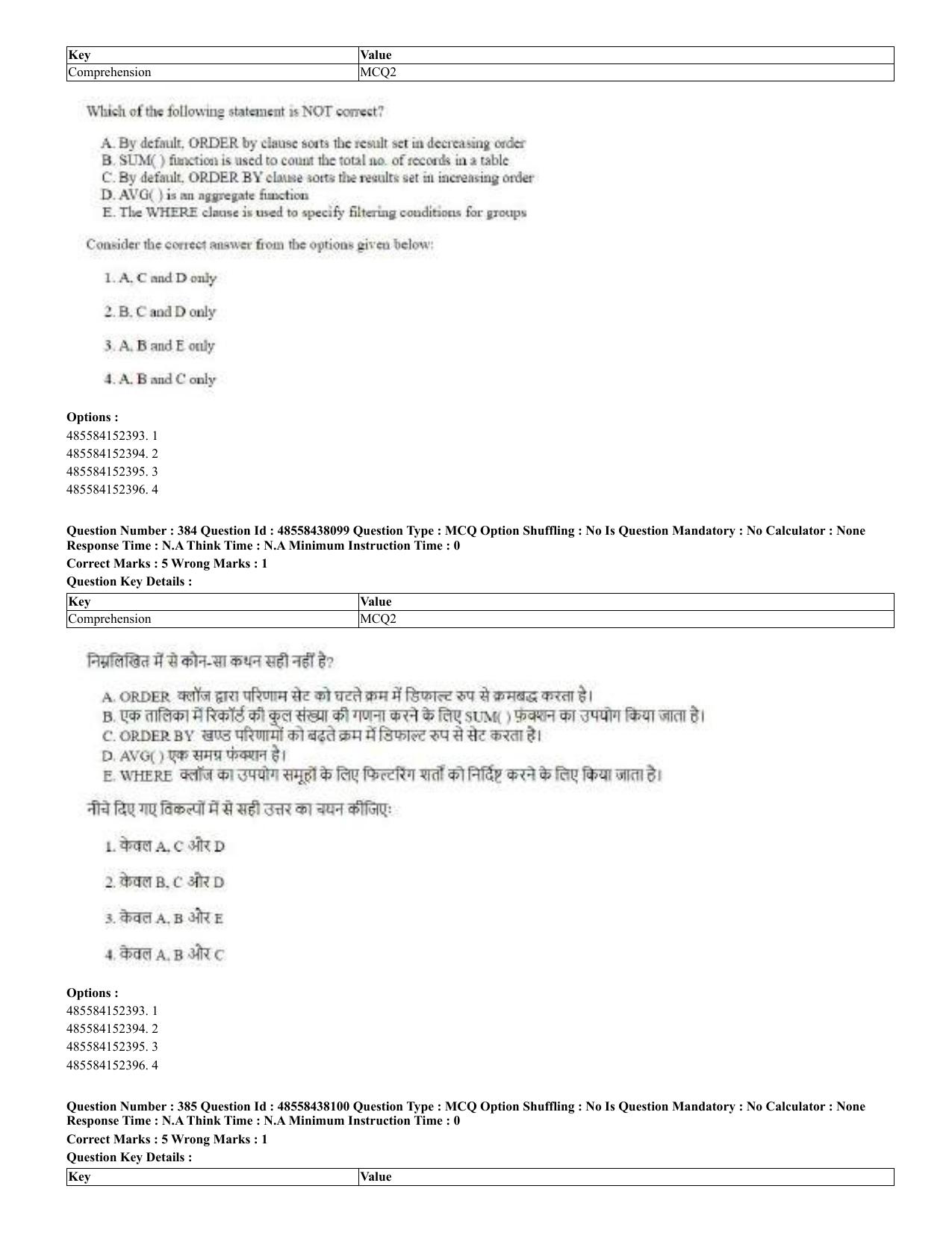 CUET 2023 English Hindi Shift 3 Question Papers - 02 Jul 2023 - Page 343