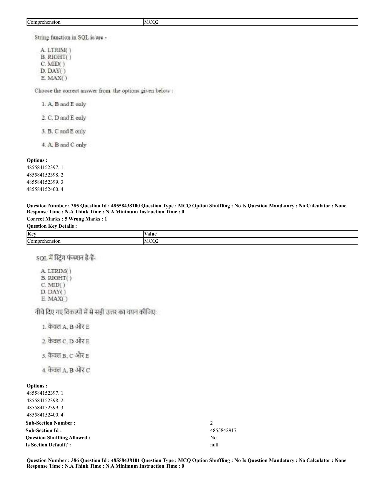 CUET 2023 English Hindi Shift 3 Question Papers - 02 Jul 2023 - Page 344
