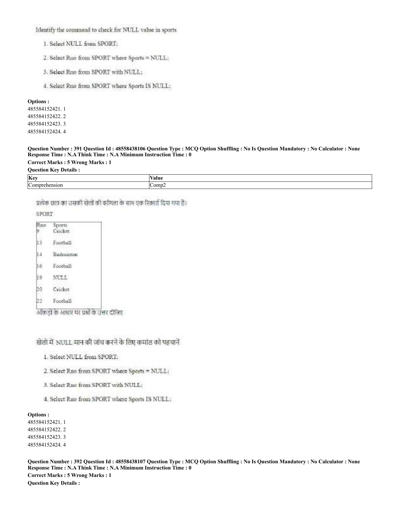 CUET 2023 English Hindi Shift 3 Question Papers - 02 Jul 2023 - Page 351
