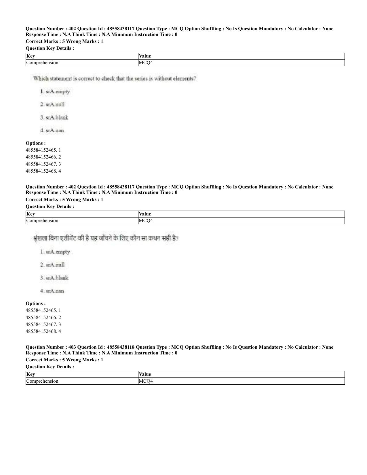 CUET 2023 English Hindi Shift 3 Question Papers - 02 Jul 2023 - Page 364