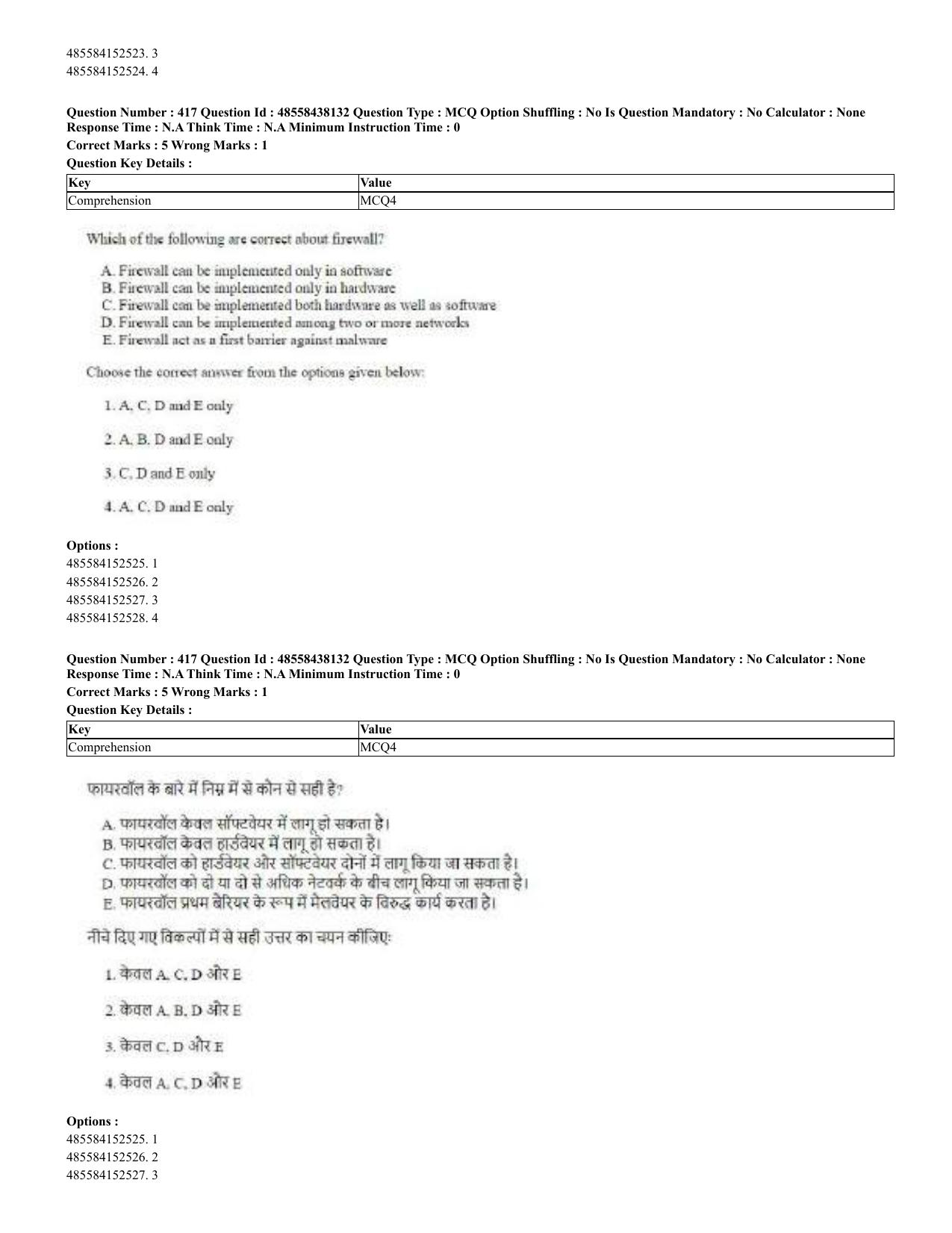 CUET 2023 English Hindi Shift 3 Question Papers - 02 Jul 2023 - Page 377