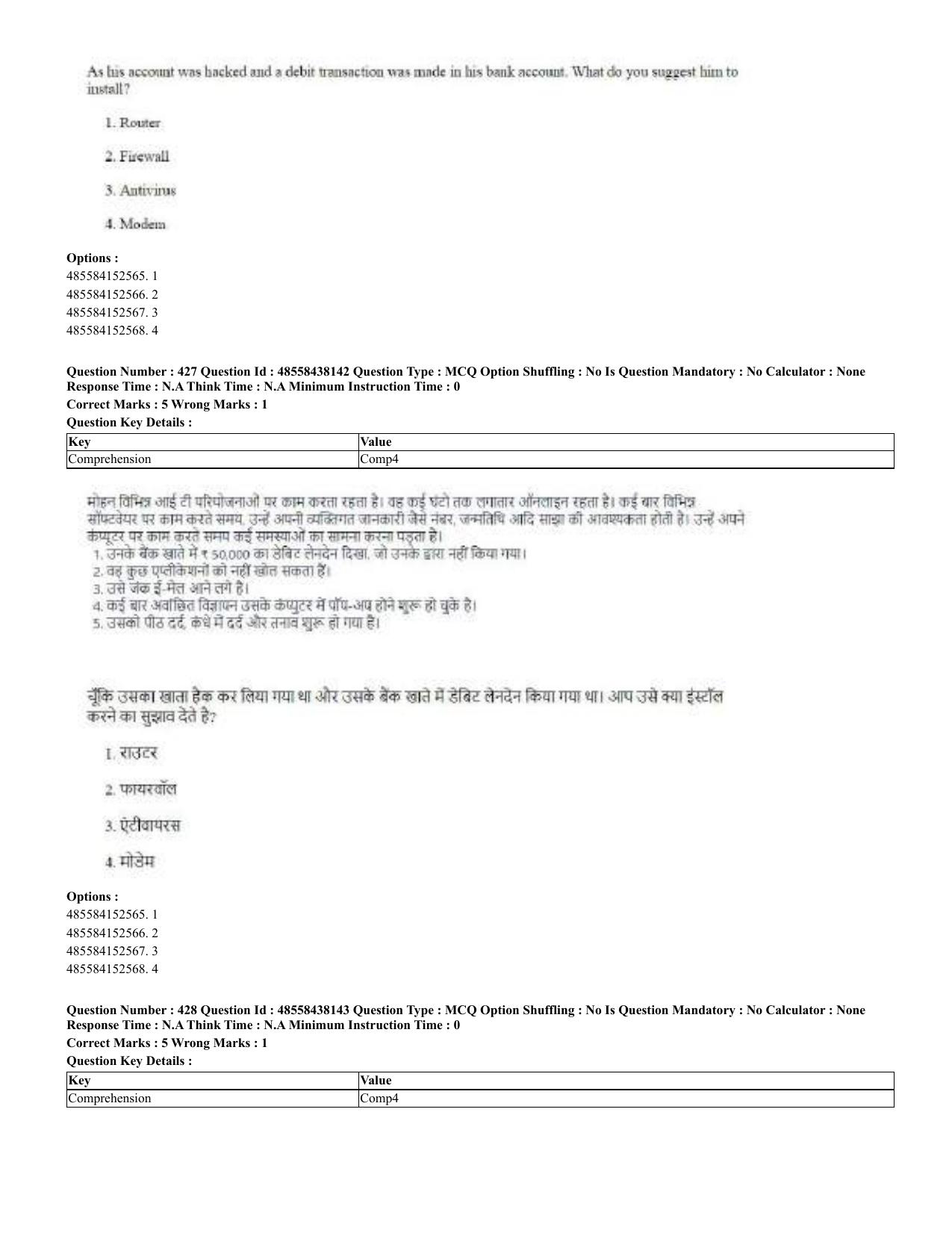 CUET 2023 English Hindi Shift 3 Question Papers - 02 Jul 2023 - Page 390