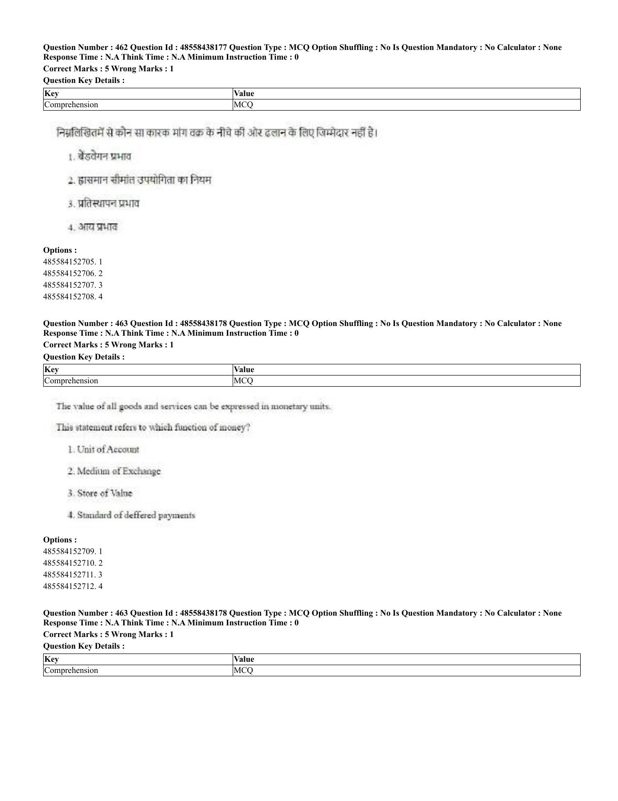 CUET 2023 English Hindi Shift 3 Question Papers - 02 Jul 2023 - Page 424