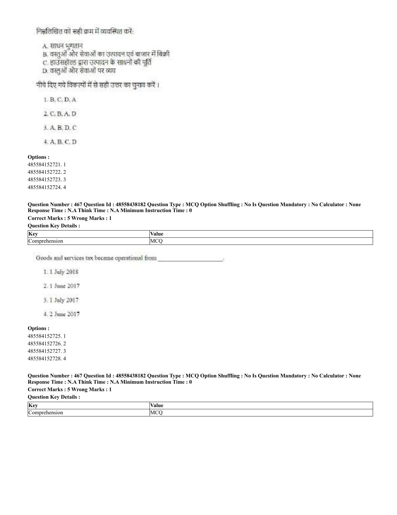 CUET 2023 English Hindi Shift 3 Question Papers - 02 Jul 2023 - Page 428