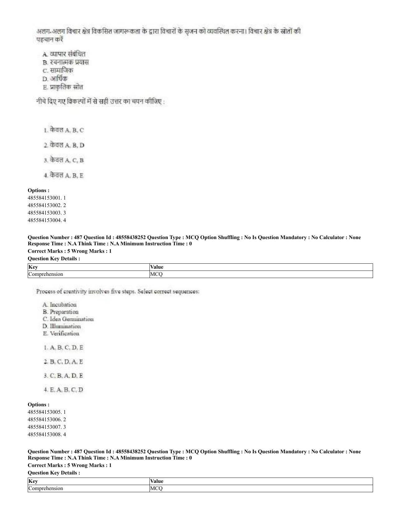 CUET 2023 English Hindi Shift 3 Question Papers - 02 Jul 2023 - Page 451
