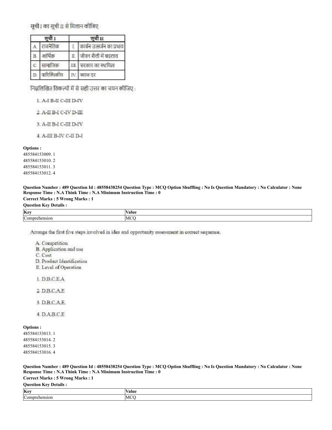 CUET 2023 English Hindi Shift 3 Question Papers - 02 Jul 2023 - Page 453