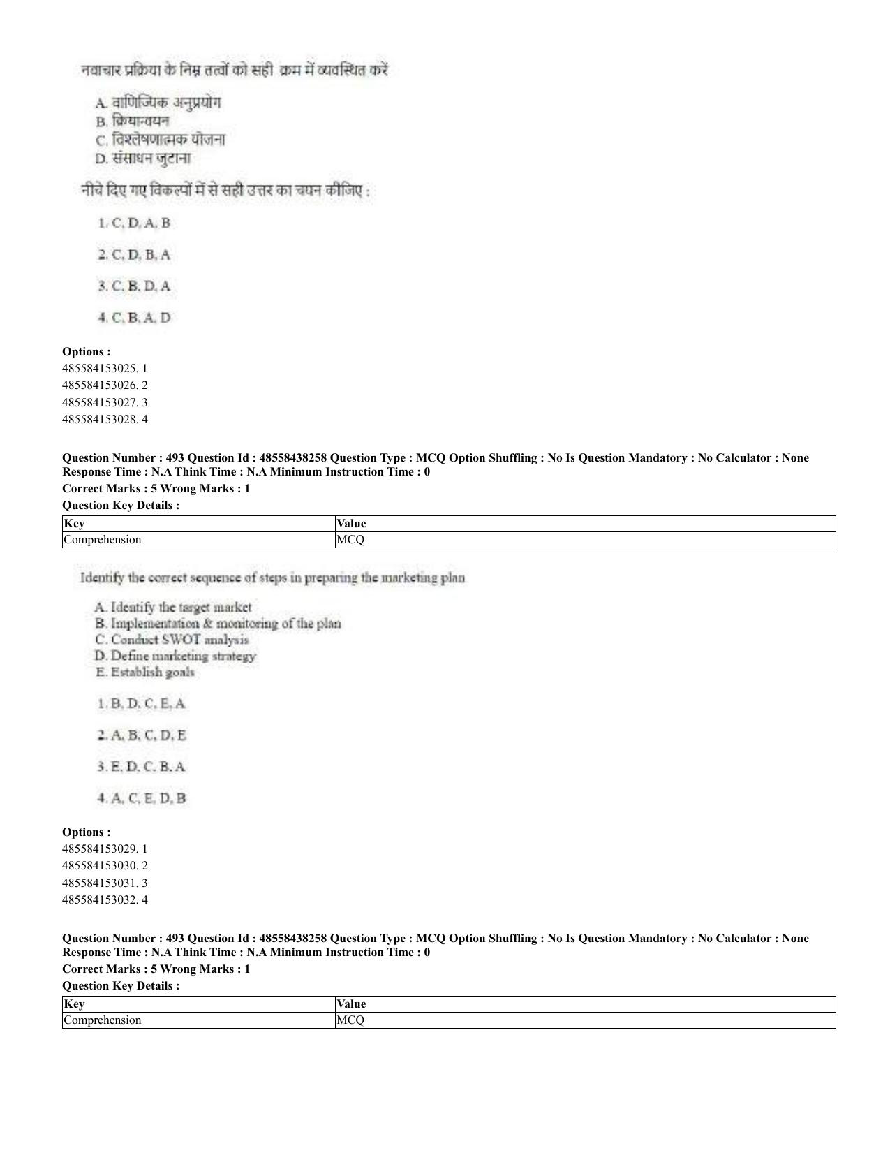 CUET 2023 English Hindi Shift 3 Question Papers - 02 Jul 2023 - Page 457