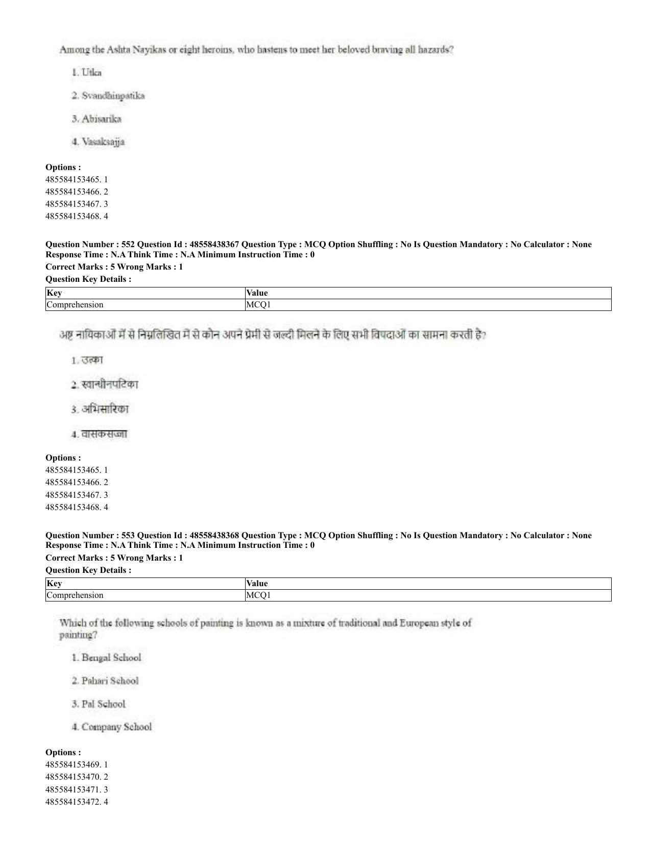 CUET 2023 English Hindi Shift 3 Question Papers - 02 Jul 2023 - Page 519