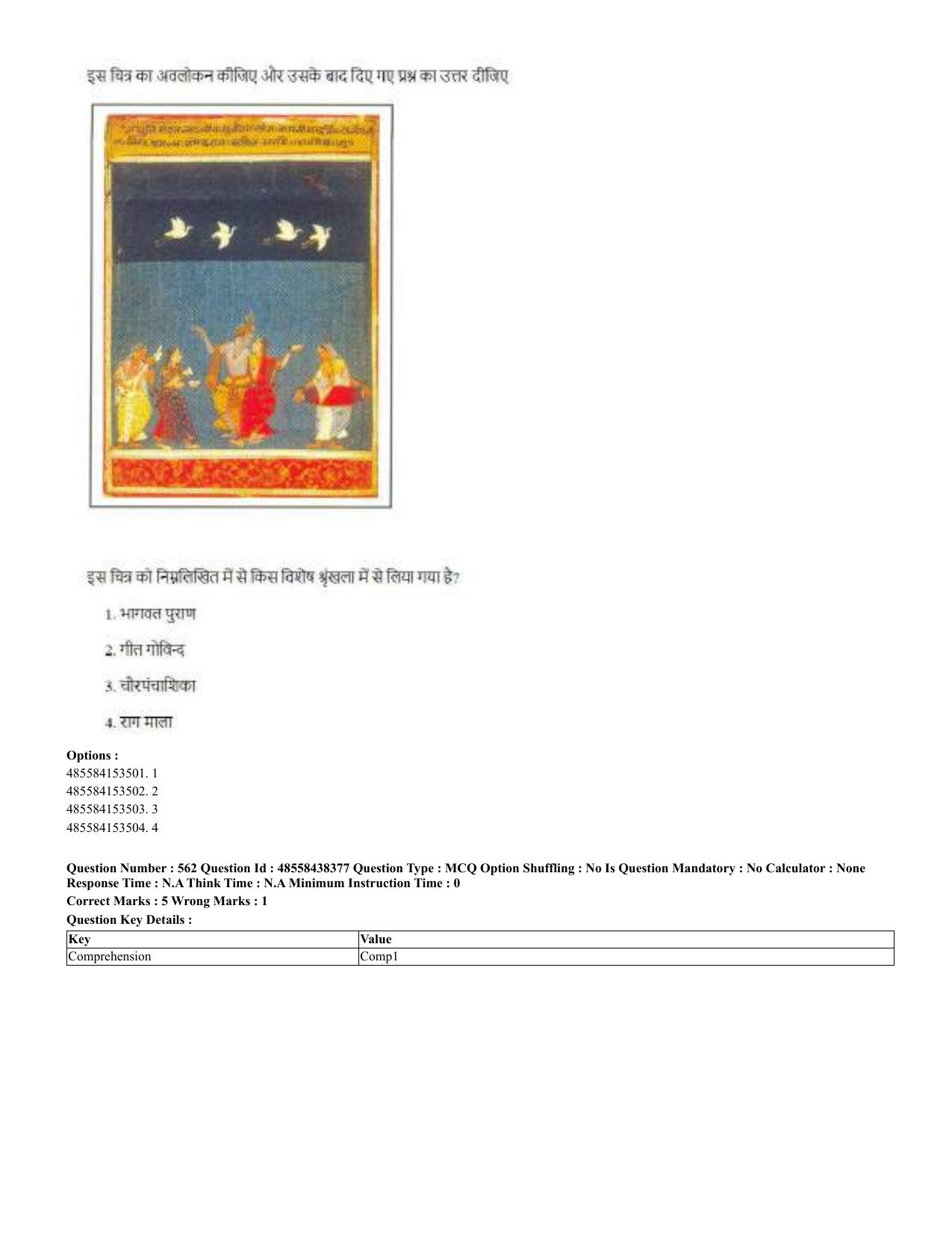 CUET 2023 English Hindi Shift 3 Question Papers - 02 Jul 2023 - Page 527