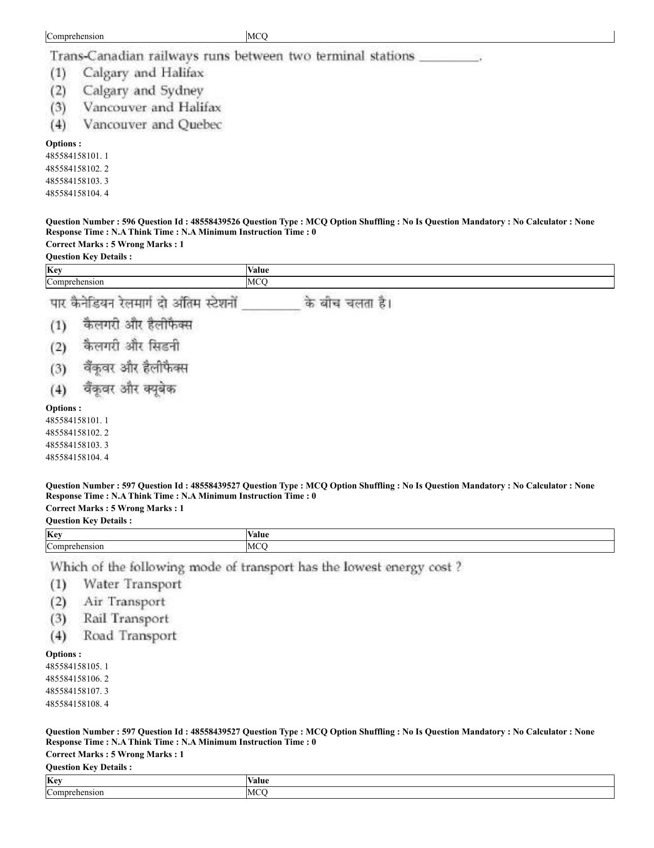 CUET 2023 English Hindi Shift 3 Question Papers - 02 Jul 2023 - Page 568