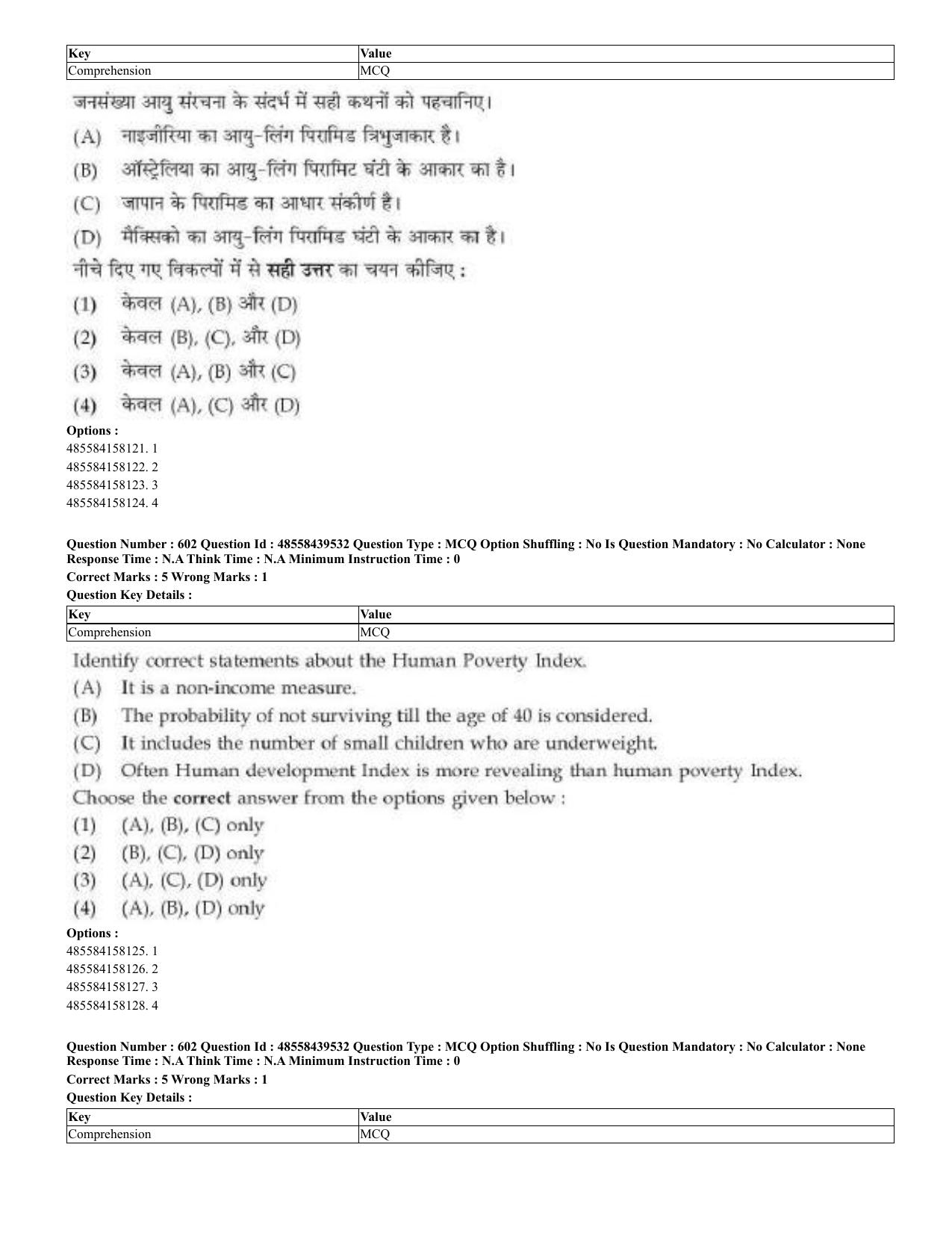 CUET 2023 English Hindi Shift 3 Question Papers - 02 Jul 2023 - Page 572