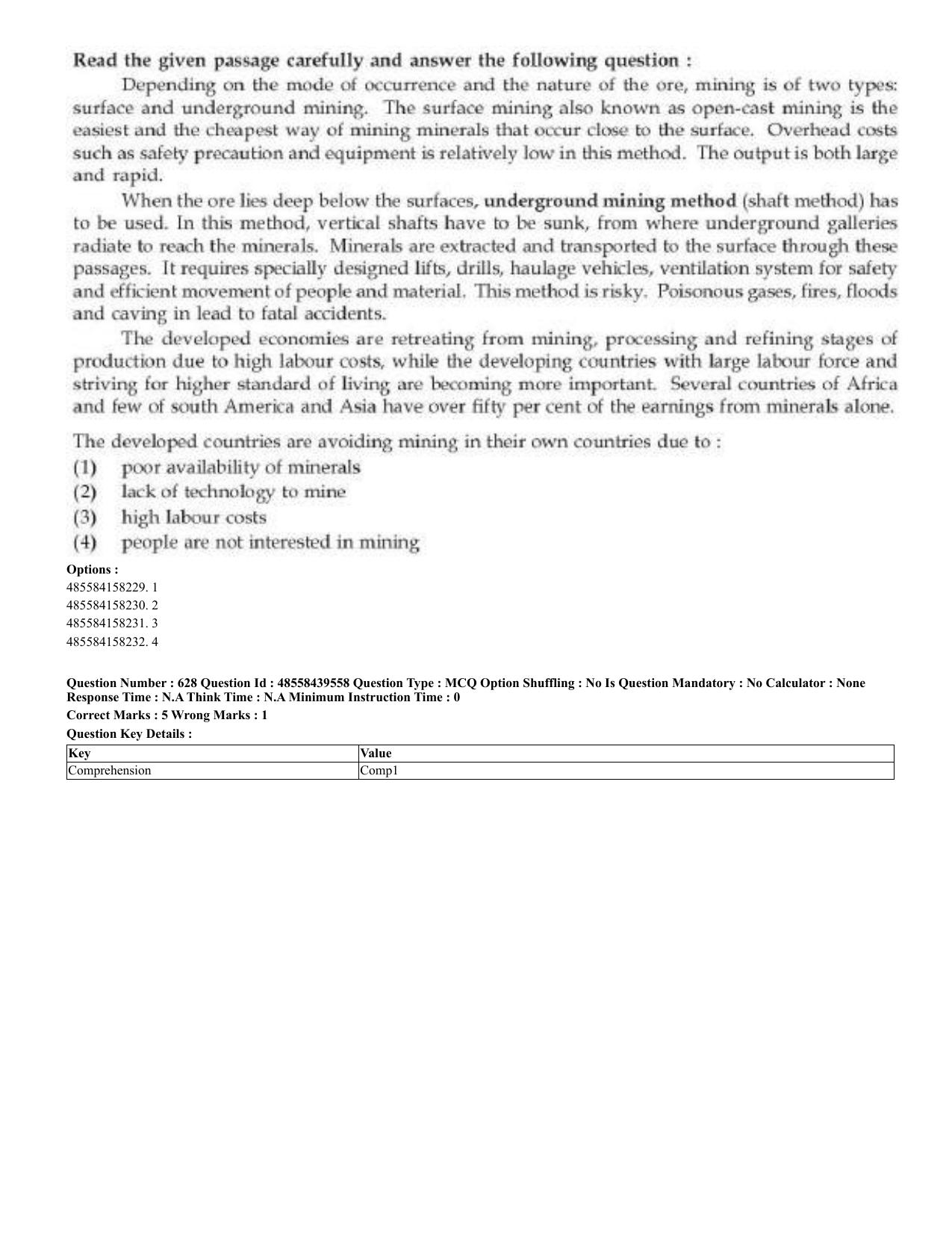 CUET 2023 English Hindi Shift 3 Question Papers - 02 Jul 2023 - Page 597