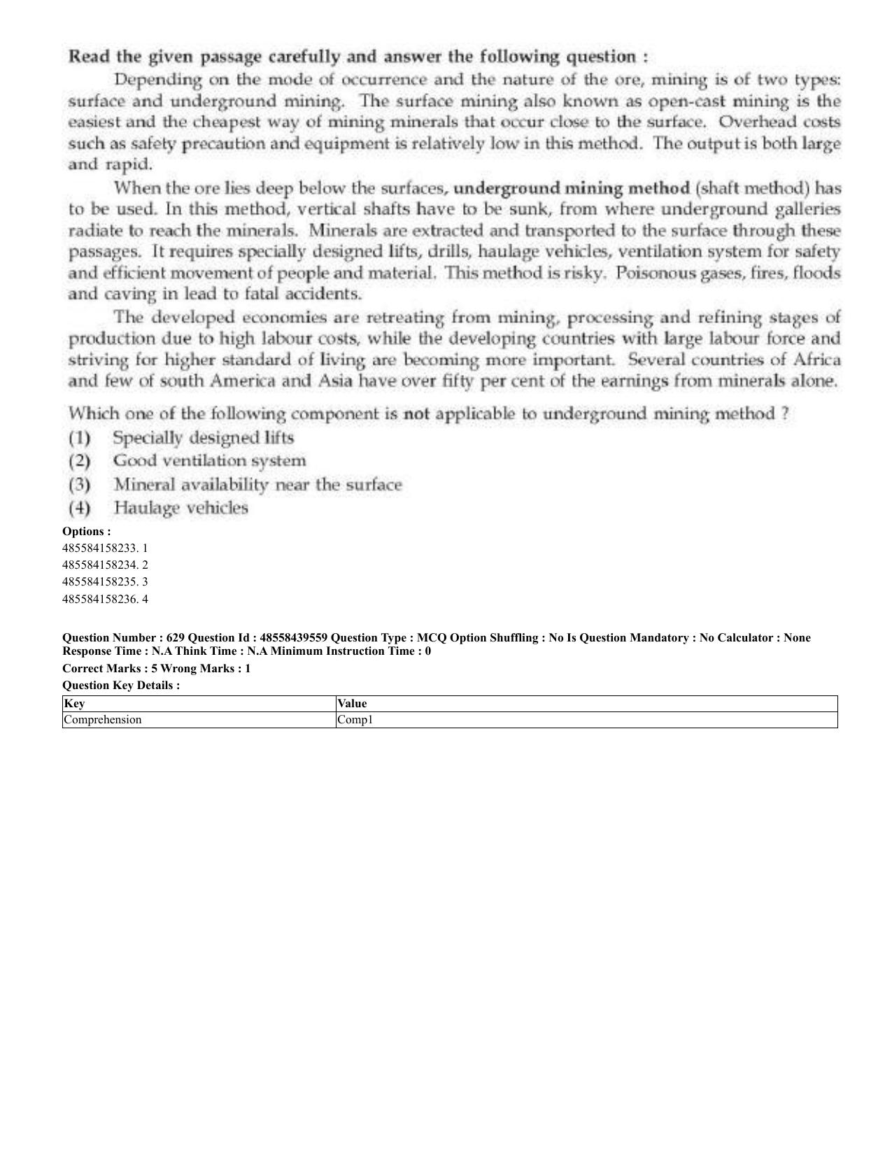 CUET 2023 English Hindi Shift 3 Question Papers - 02 Jul 2023 - Page 599